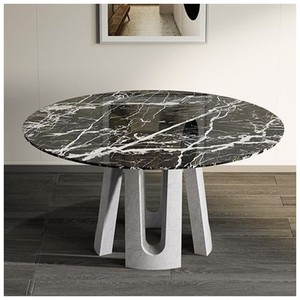 Grand Antique Black Marble Round Tables Grand Antique Black Marble Round Tables