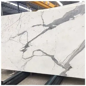 Lempengan Marmer Putih Calacatta