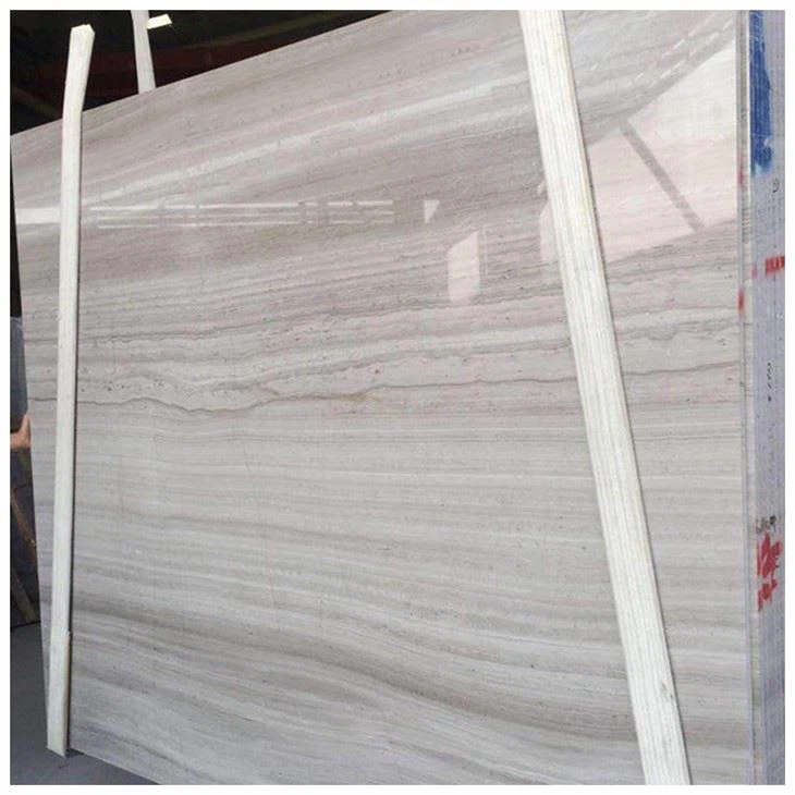 White Wood Vein Marble Slab For Floor Tiles