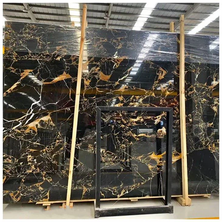 Athens Portoro Black Marble Slabs