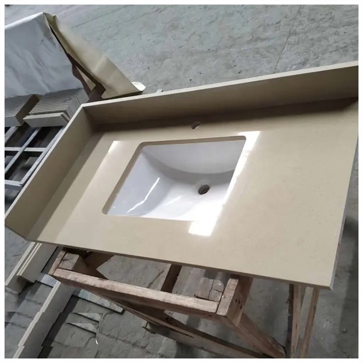 beige quartz bathroom vanity tops