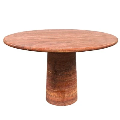 Meja Makan Travertine Merah